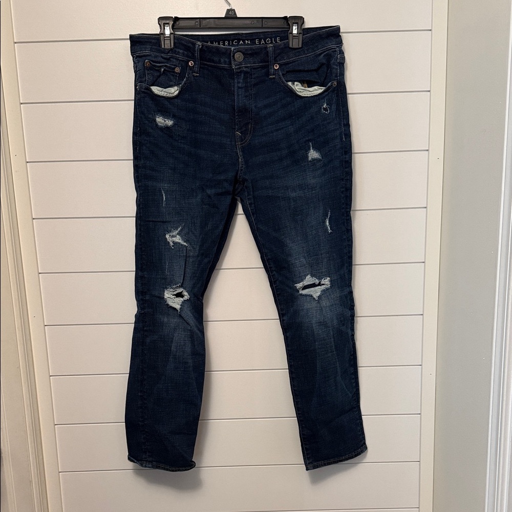 Men's American Eagle Outfitters Dark Blue Slim Jeans 33x30